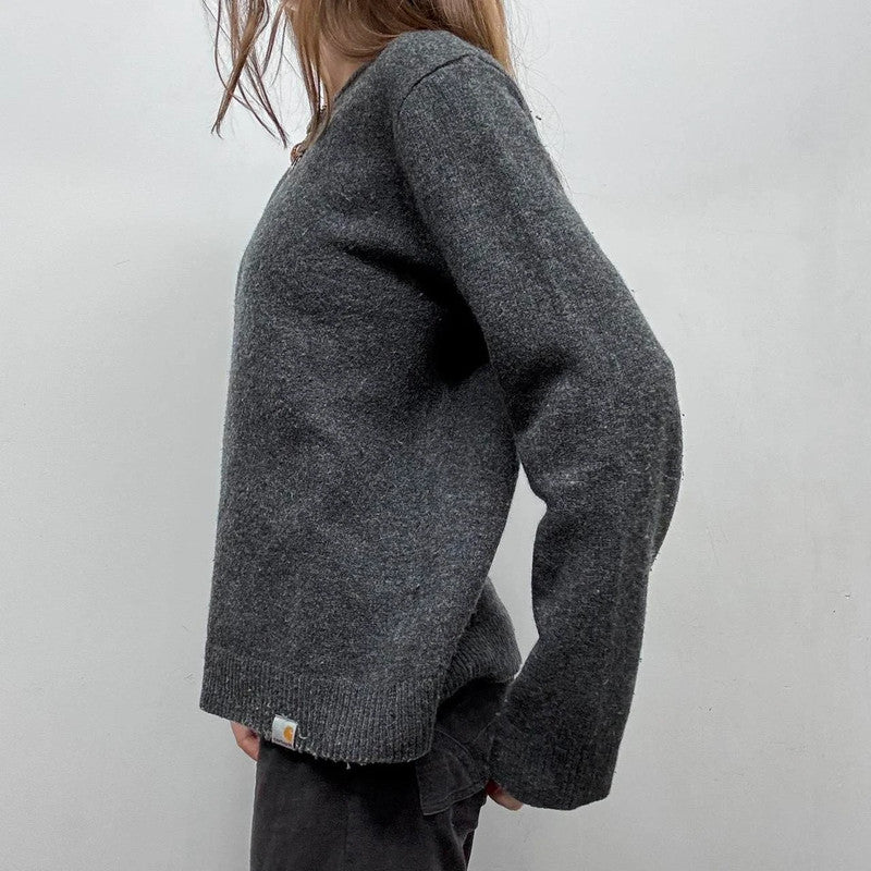 grey Carhartt slouchy knit wool jumper