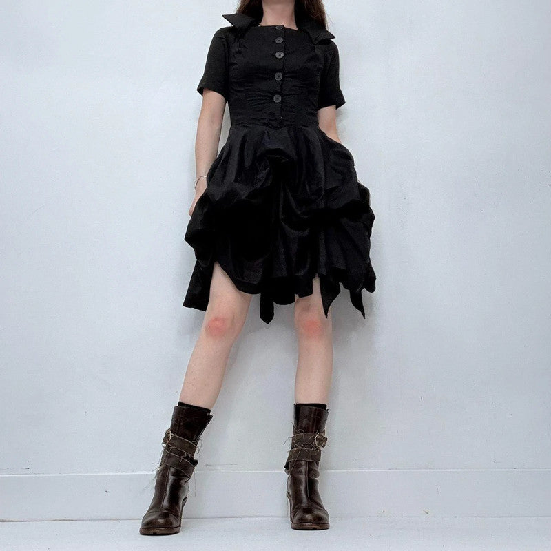 black puff allsaints grunge dress