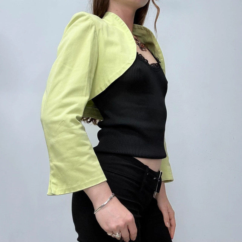green cropped minimalist jacket