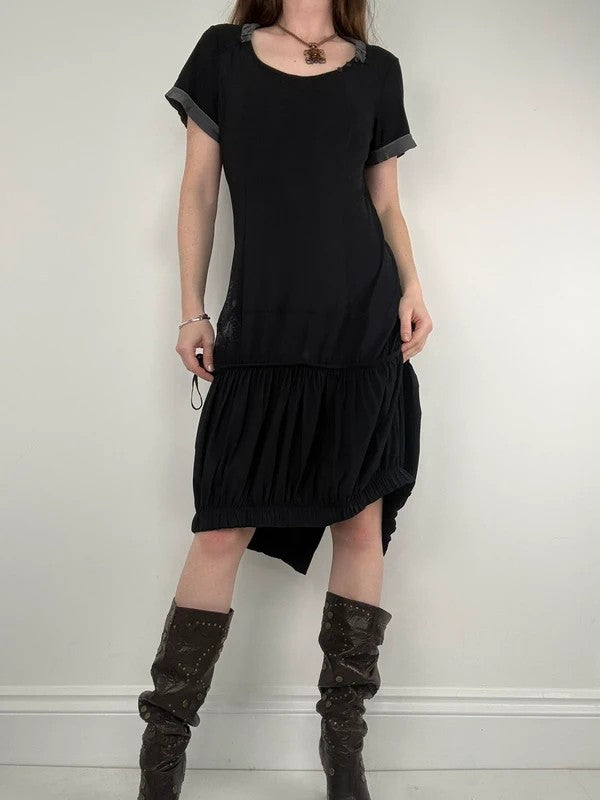 Black jersey slouchy grunge t-shirt dress