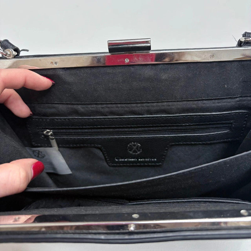 black leather structured bag