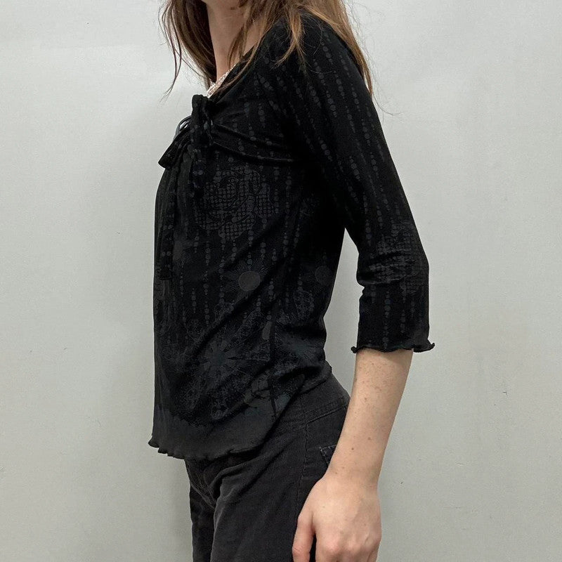 black grunge printed top