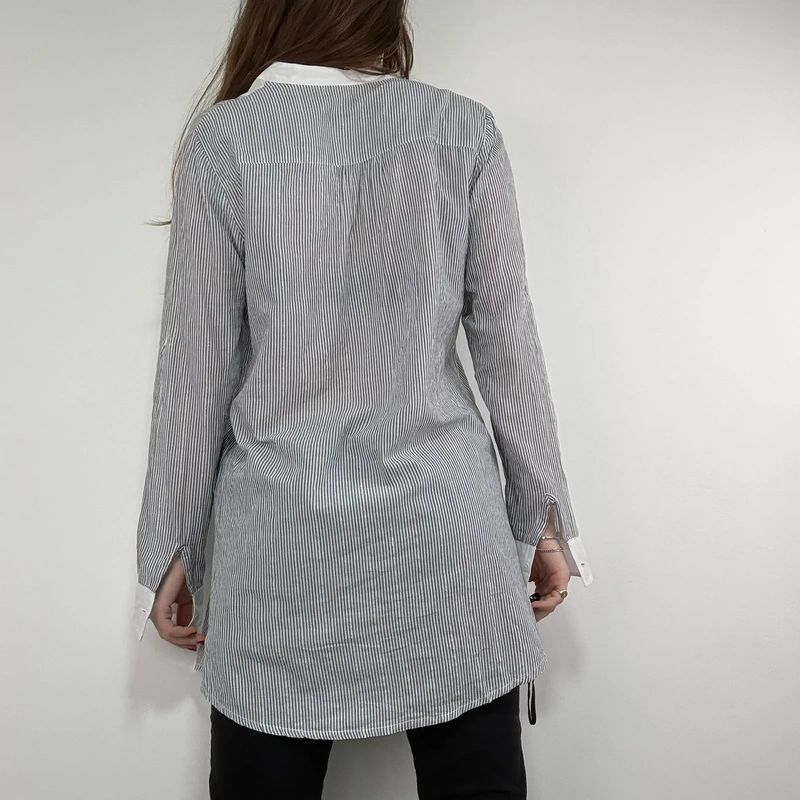 pinstripe cotton long shirt