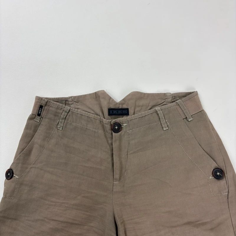 low rise khaki wide leg utility pants