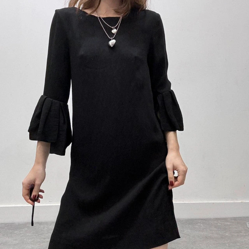 black cop copine aline dress