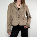 khaki tweed pinstripe fitted grunge fairy Derhy blazer