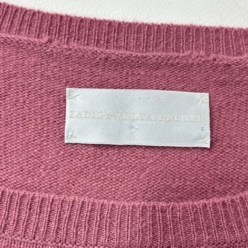 pink cashmere knitted slouchy top