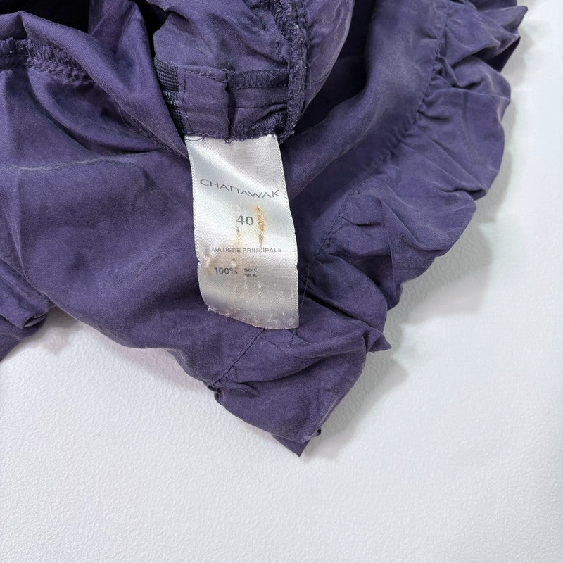 pleated silk mini puff dress