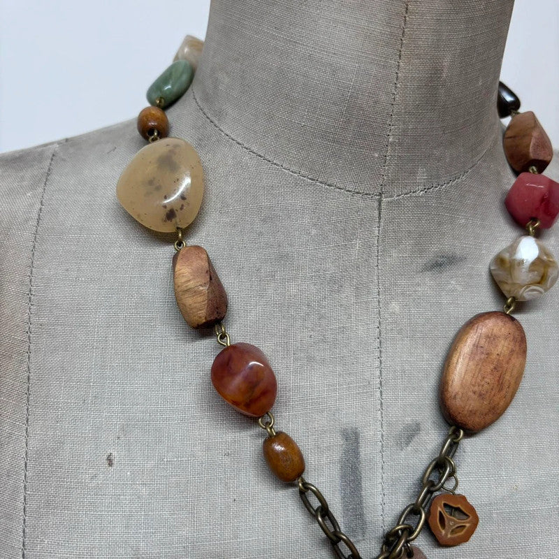 layered chain crystal necklace