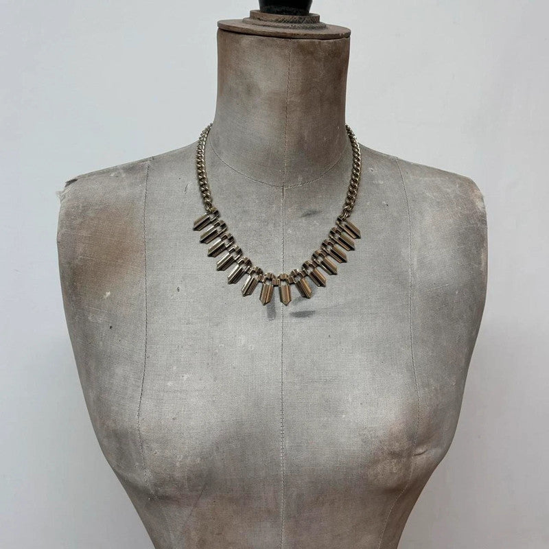 metal grunge spike necklace