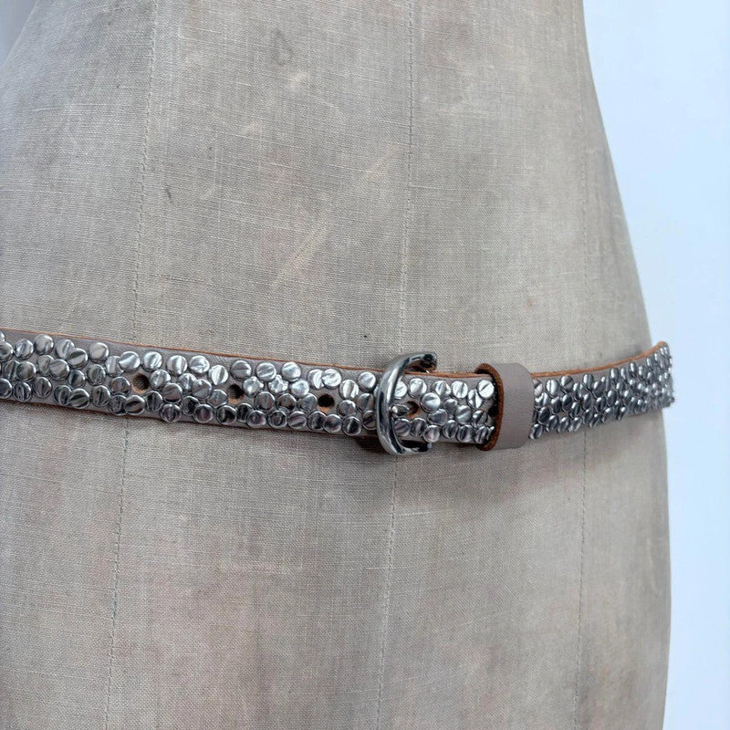 silver studded leather belt