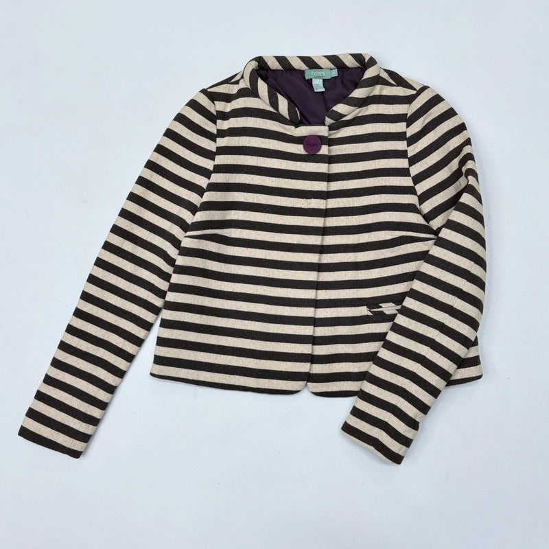 structured striped cropped jacket