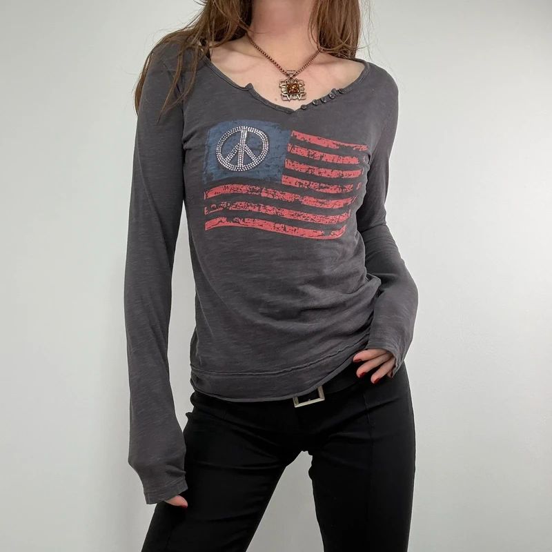 grey slouchy slash neck long sleeve t-shirt