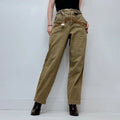 khaki retro corduroy military pants