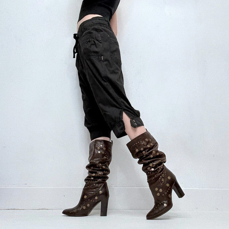 black cropped batwing capri pants
