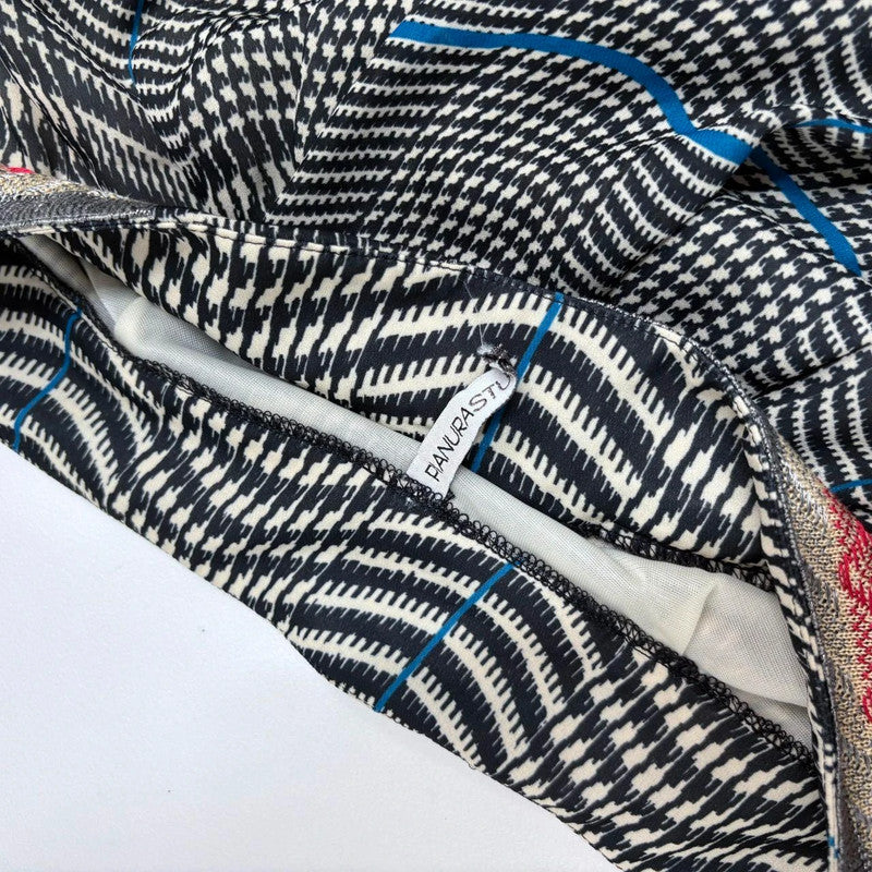 pinstripe checked puff skirt