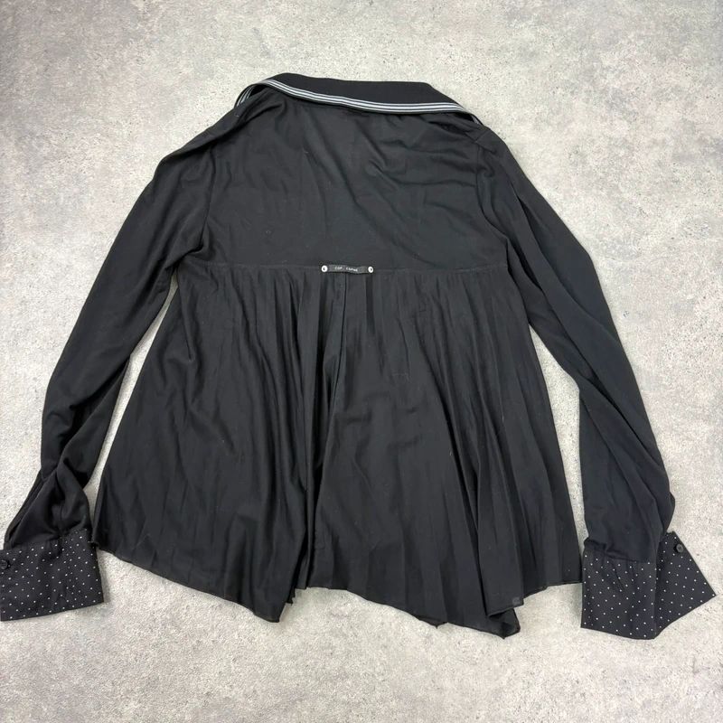 Black Cop Copine pleated flared shirt