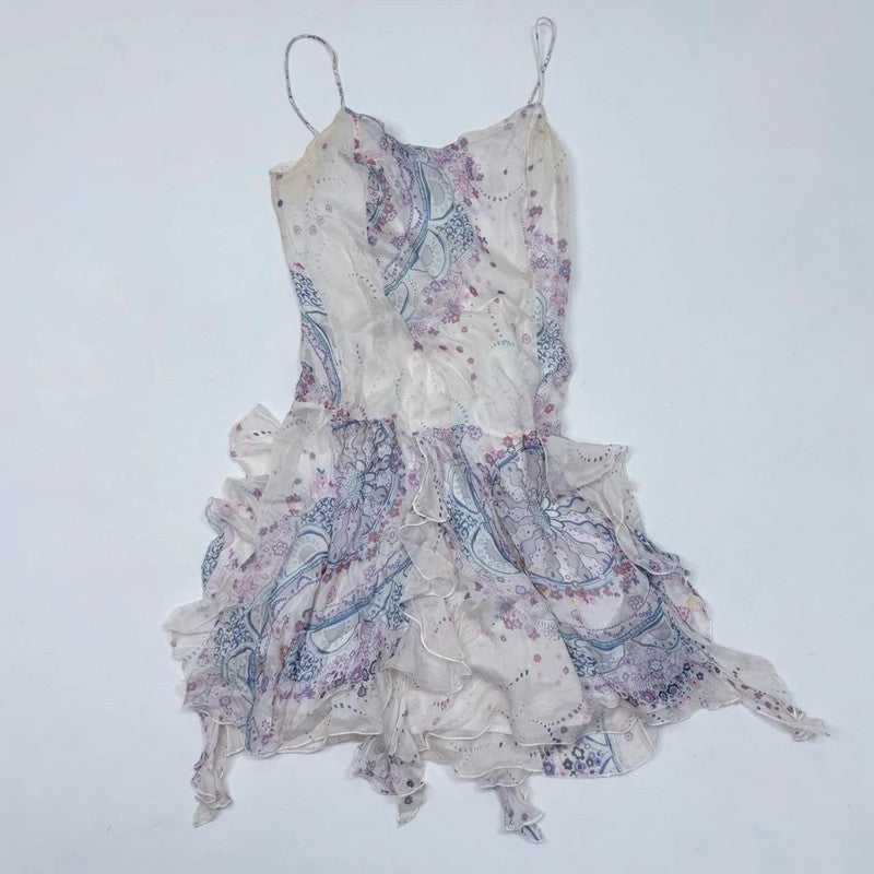 floral paisley fairy flutter mini dress