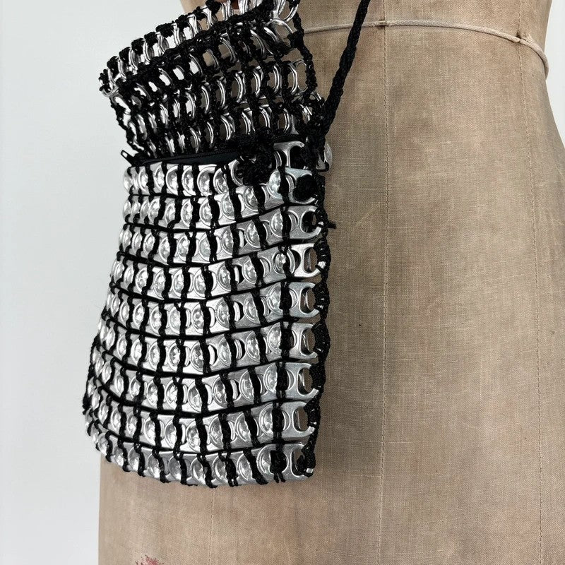 Vintage metallic can tab pouch bag