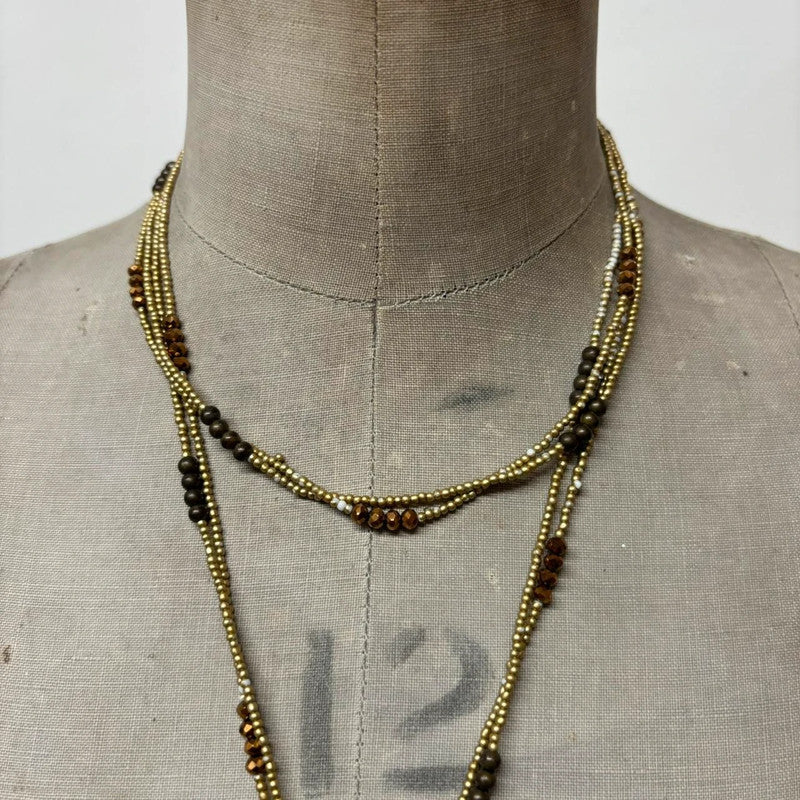 boho layered hippie tassel necklace