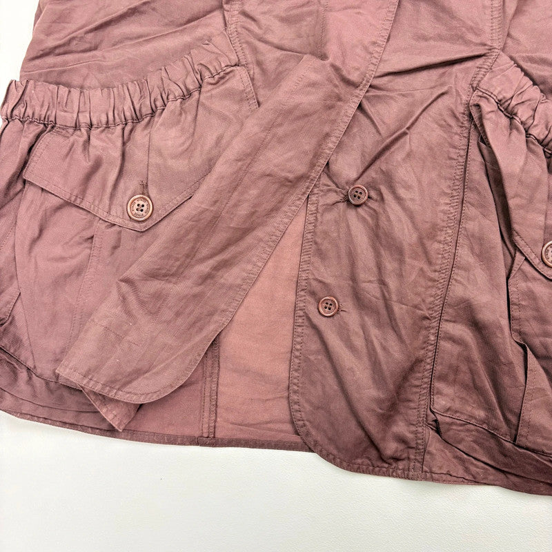 brown crinkle pleated puff skirt