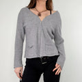 slouchy grey cashmere cardigan
