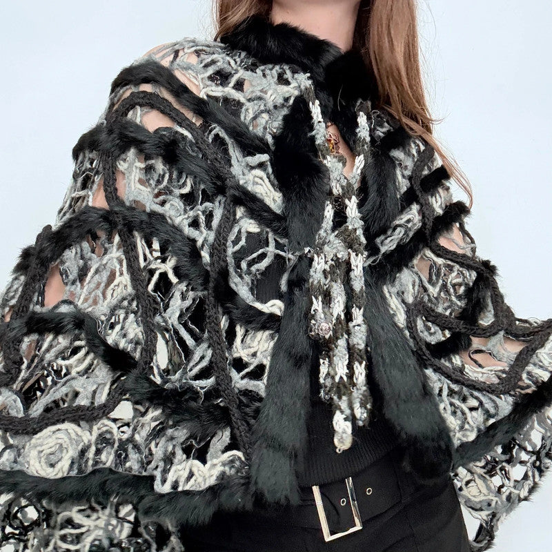 knitted grunge Save the Queen cape