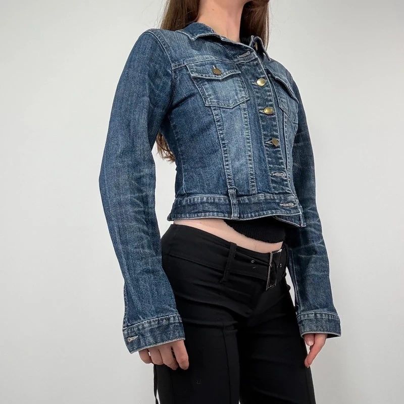 Distressed Cropped Denim Jacket