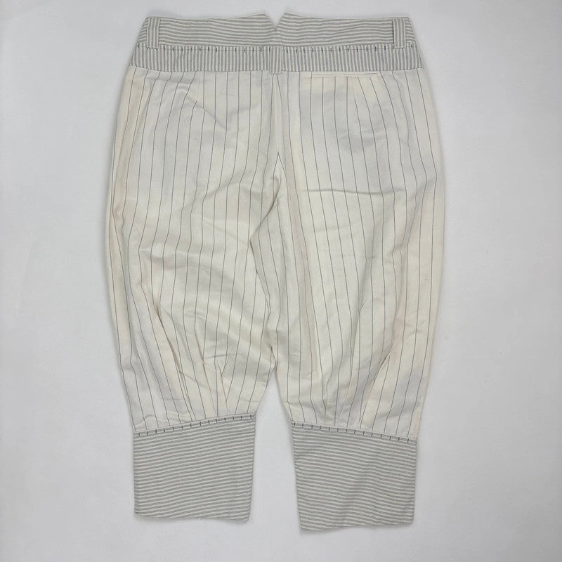pleated pinstripe cropped cuffed trousers