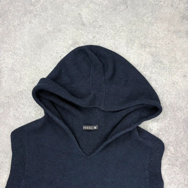 Navy knitted slouchy vest top
