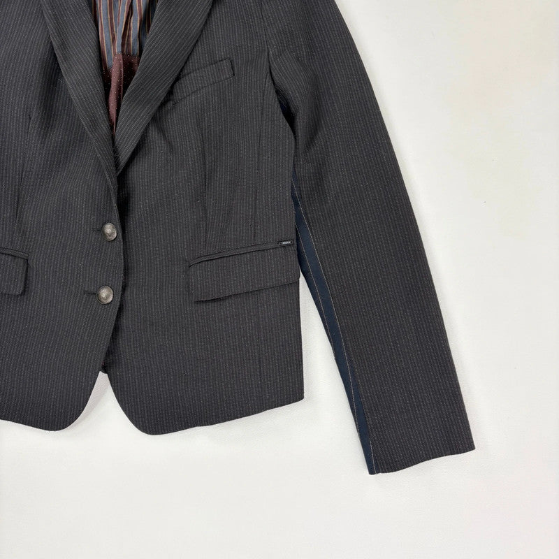Boxy pinstripe utility blazer