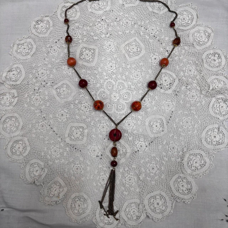 long chain beaded necklace