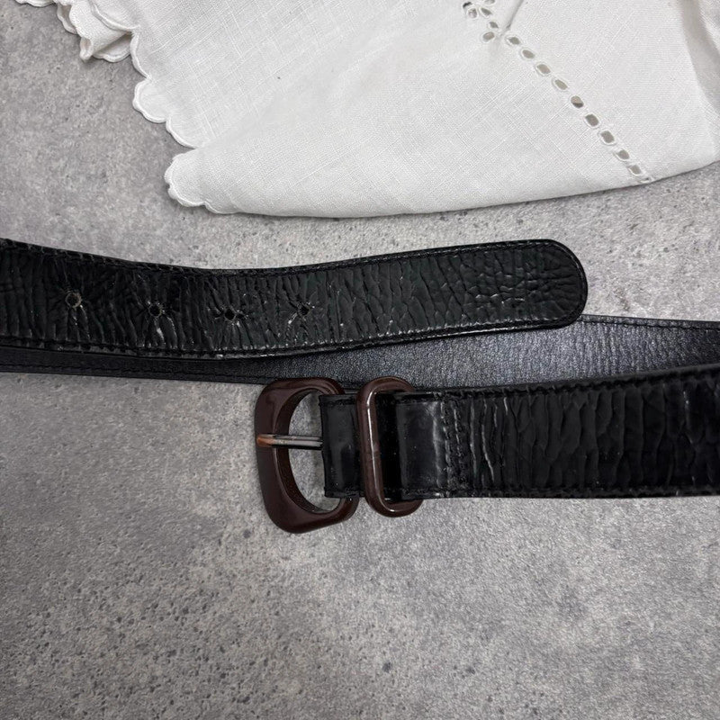 black leather belt