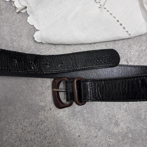 black leather belt