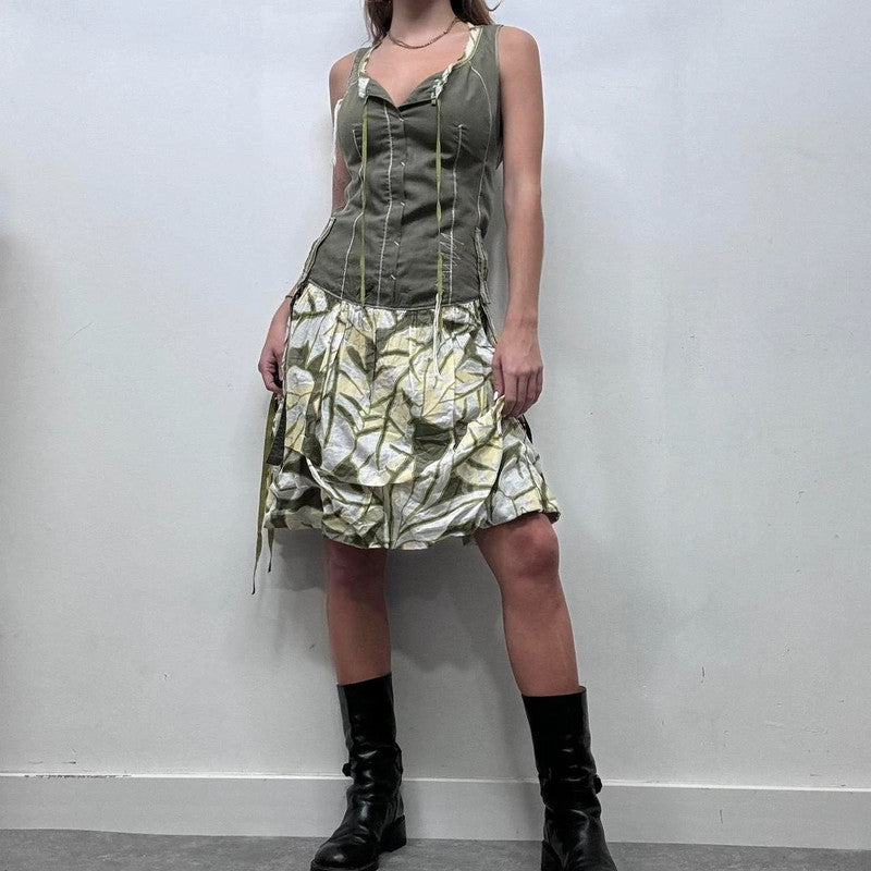 vintage puff cargo dress