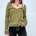 green slouchy off the shoulder t-shirt