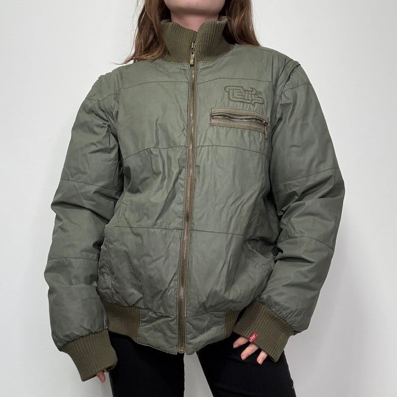 Levi's Khaki puffer bomber jacket
