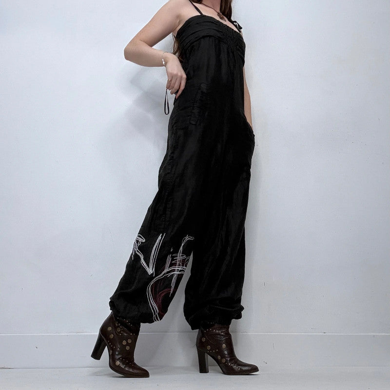 black puff balloon desigual jump suit