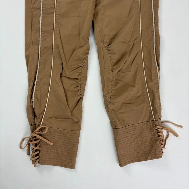 corset lace up tan capri pants