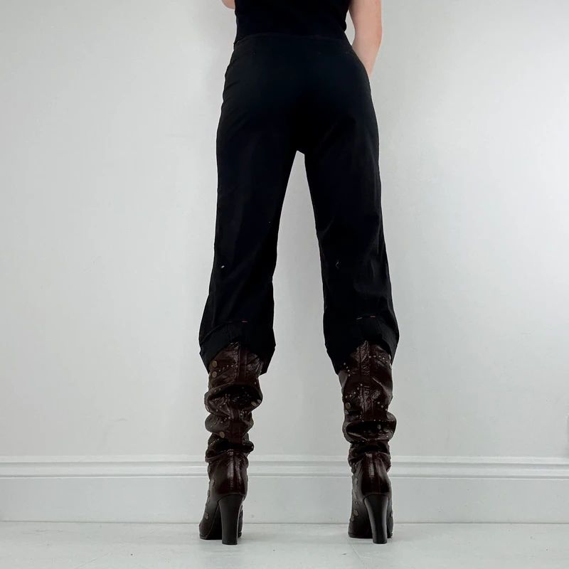 black cotton Cop Copine cropped structured trousers