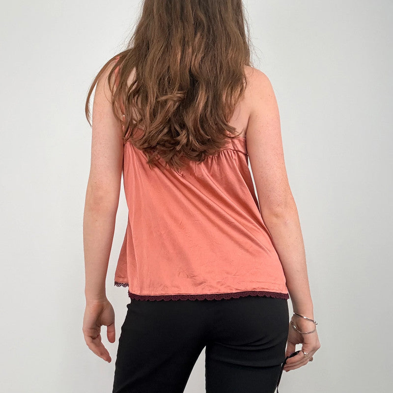 pink silk pleated flared vest