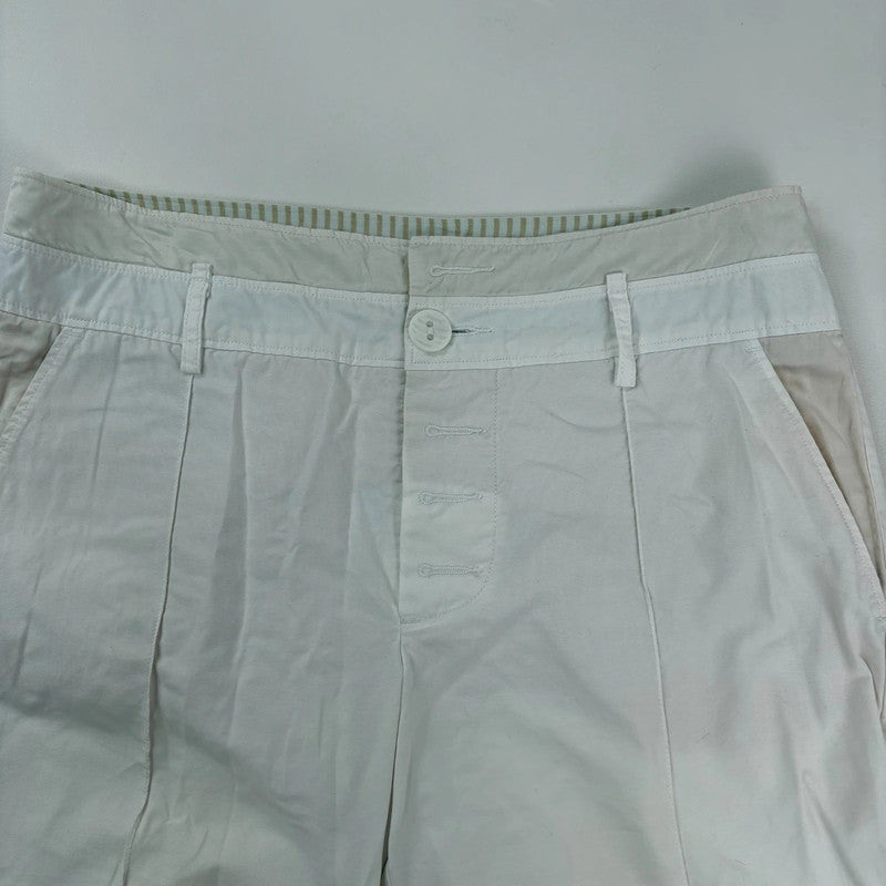 white wide leg flared trousers