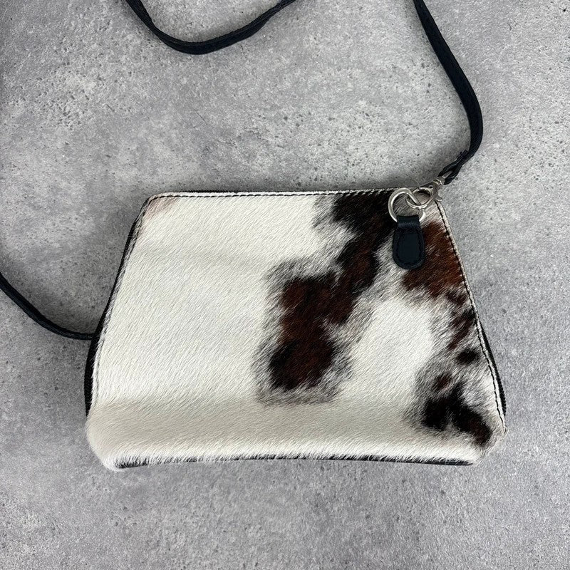 Cow-hide leather mini pouch crossbody