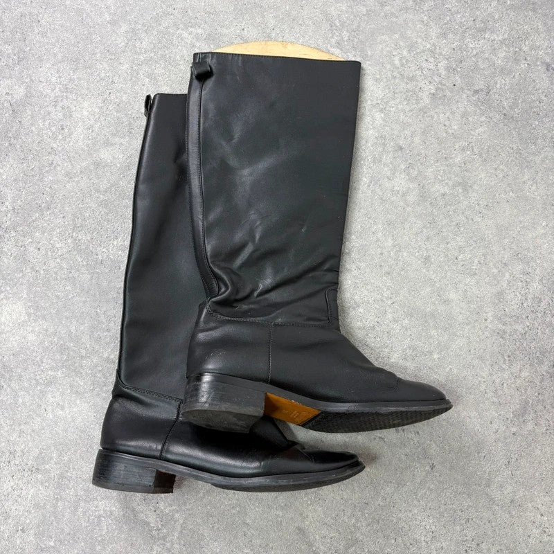 Valentino Black leather riding boots