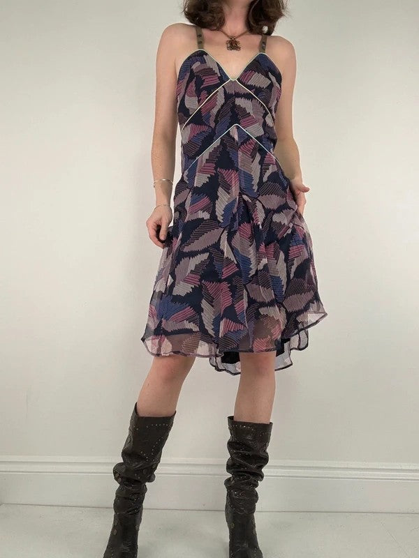 Cargo patterned layered diesel floaty grunge dress