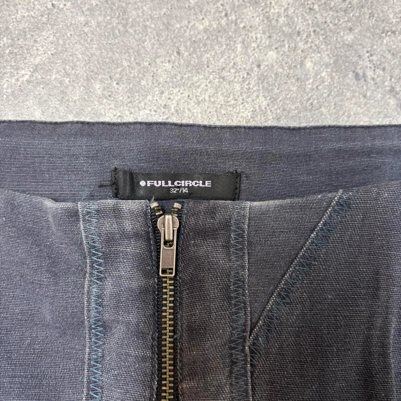 distressed grunge pleated denim mini skirt