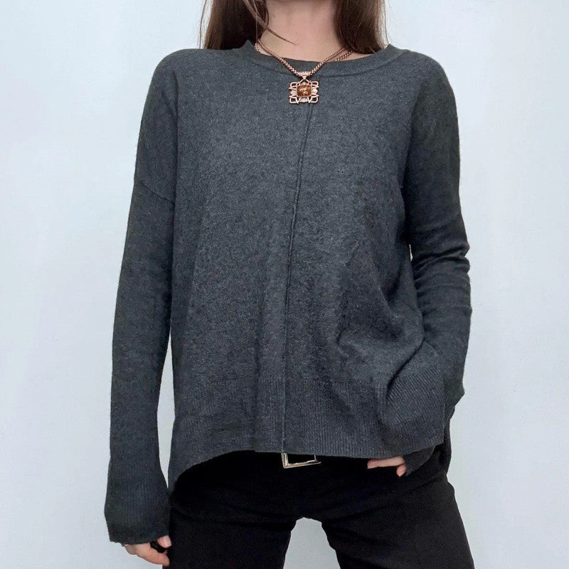 grey slouchy batwing jumper