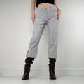 black and white cropped gingham capri trousers
