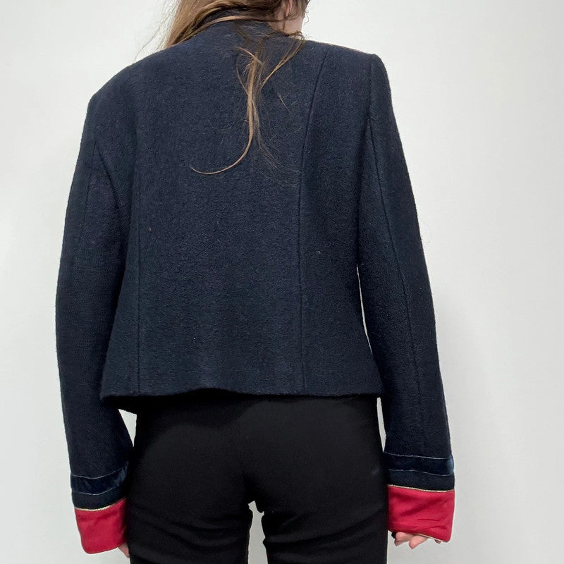 navy wool military napolionic jacket
