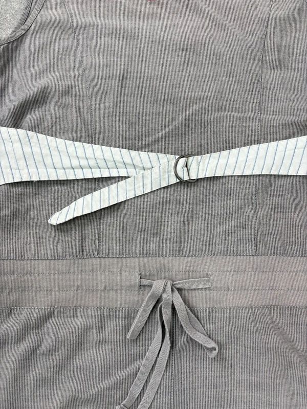 Grey pinstriped layered waistcoat dress